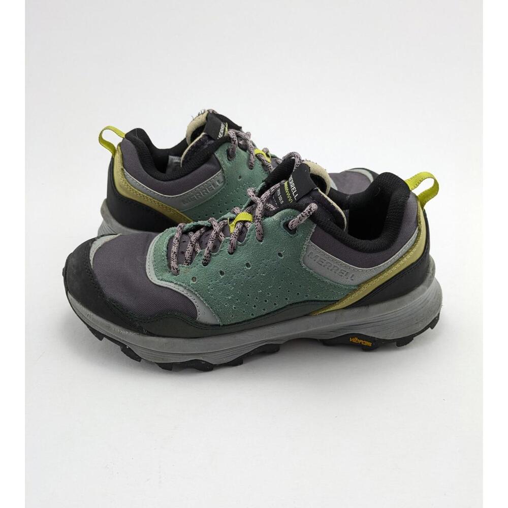 Womens Merrell Speed Solo Vibram Hiking Green Leather Shoes‎ J005186 Size 10